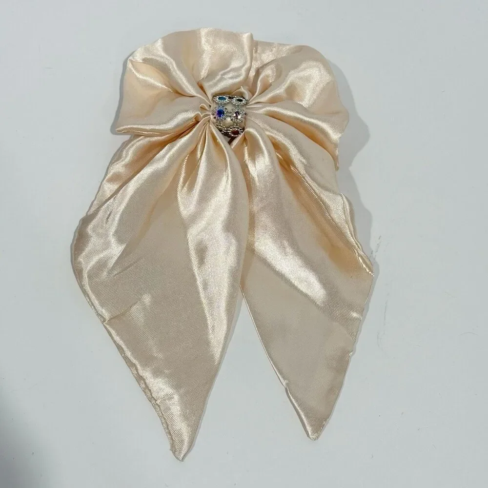 Large Satin Bow Barrettes Women Ribbon Hair Clips Hairpins for Styling